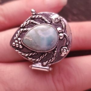 New Larimar 925 Silver Poison Ring.